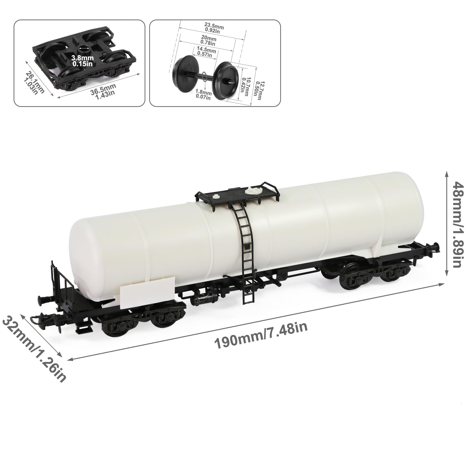 Evemodel 1 jeu de piste H0 1:87 - Modèle non moulu - Train - Camion à chaudière - Accessoires adhésifs