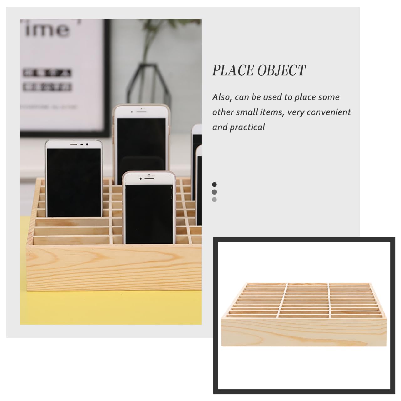 Operitacx Boîte de rangement en bois à 36 compartiments pour salle de classe, bureau, école, support téléphone portable, boîte rangement