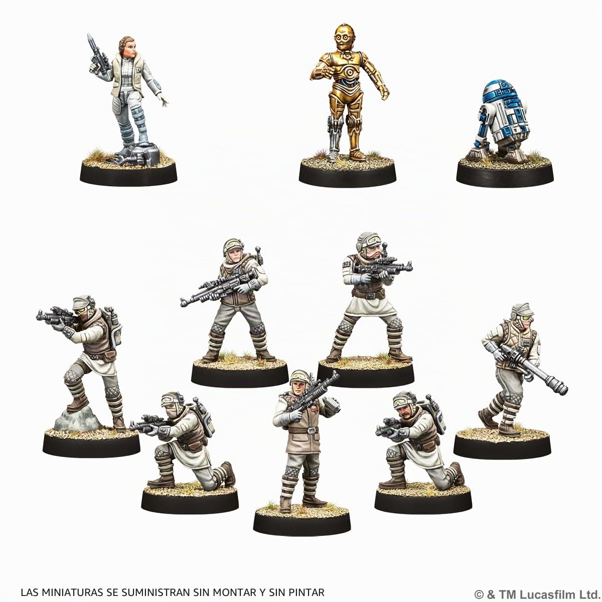 Asmodee Star Wars: Legion Echo Base Defenders Special Edition Army Box, Caja de Ejército de 600 Puntos, Miniatura Exclusiva Leia Organa, Juego de Mesa de Estrategia, 2 Jugadores, Español
