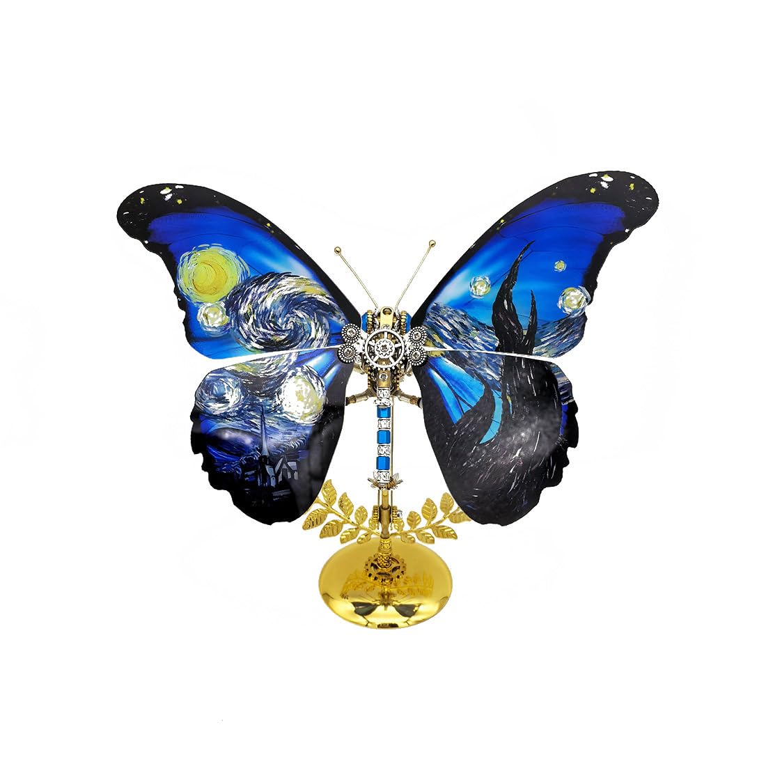 Kit modello farfalla puzzle in metallo 3D, 100 pezzi, fai da te, steampunk, meccanico, modello a farfalla con ali regolabili, decorazione artistica creativa da scrivania, regalo per adulti