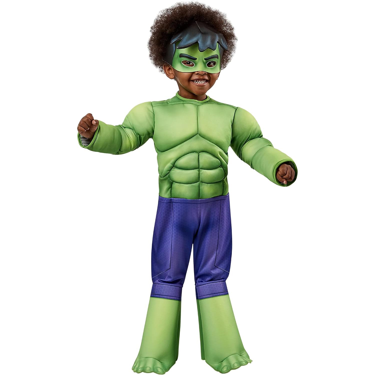 Rubies Disfraz Hulk Preschool para niños y niñas, Jumpsuit, cubrebotas y máscara, Oficial Marvel Spidey & Friends para halloween, carnaval, navidad y cumpleaños