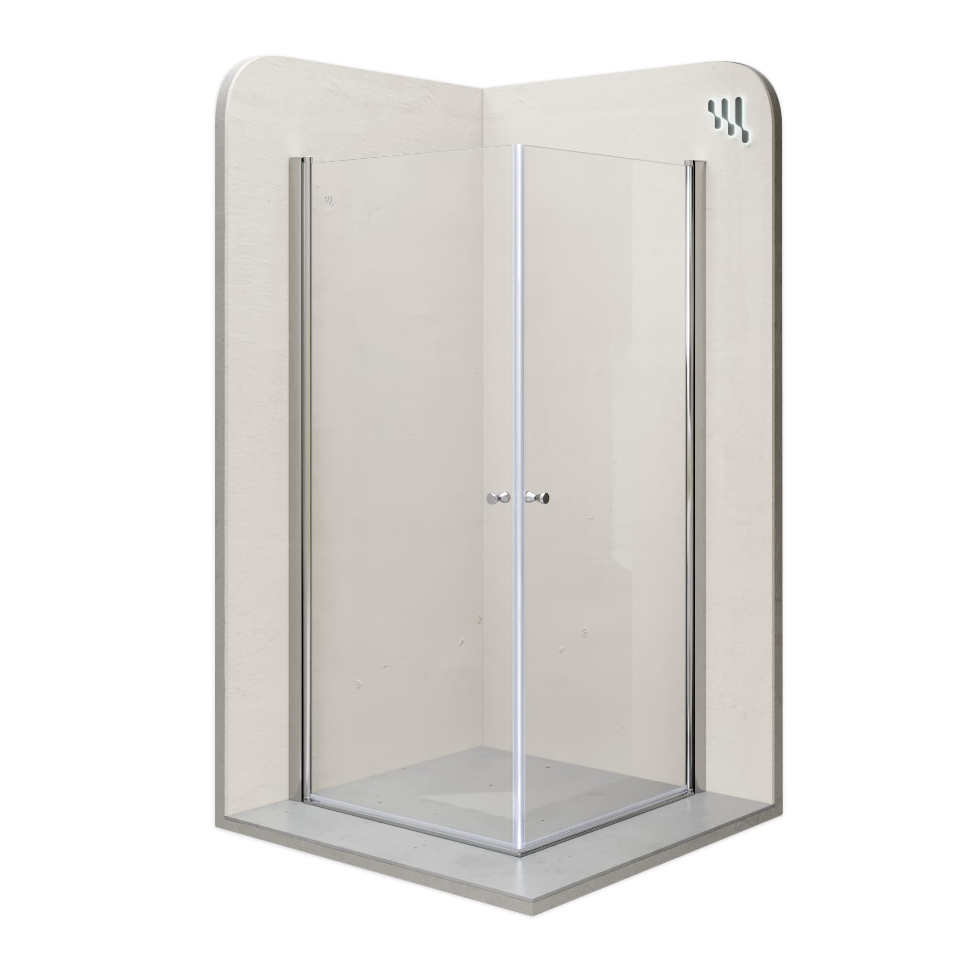 Moments of Glass DK861 Shower Cubicle 70 x 70 cm Height 185 cm Corner Cubicle with Swing Doors Made 6 mm Clear Tempered Safety Glass