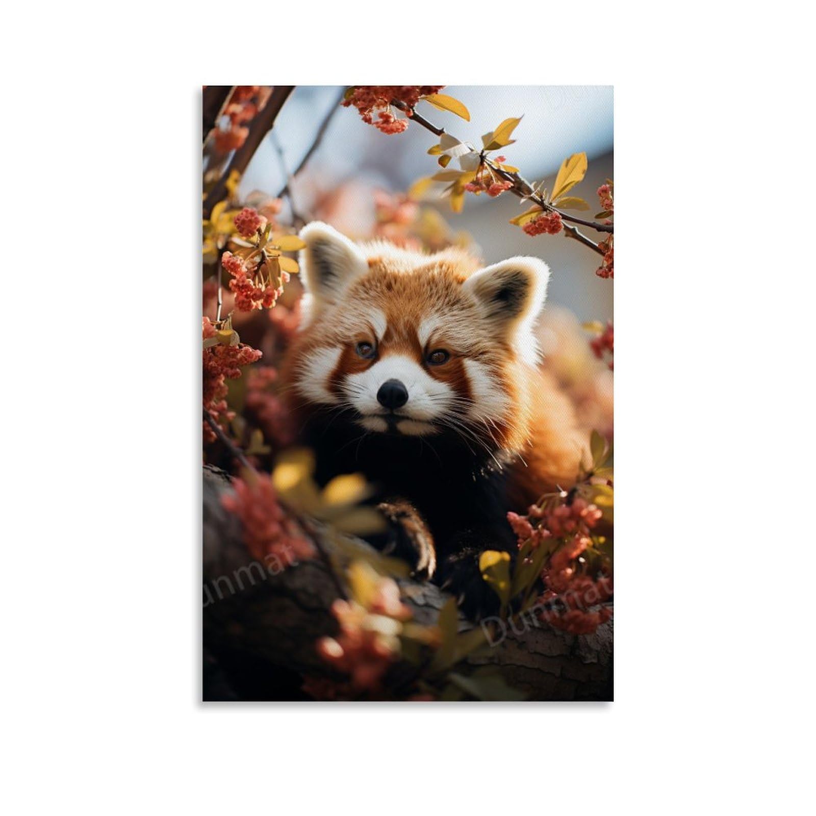 FYFMUSHE Gorgeous Red Panda Canvas Wall Art Prints Modern Nature Wildlife Painting Art Poster Framed Artwork for Home Bedroom Living Room Office Wall Decor
