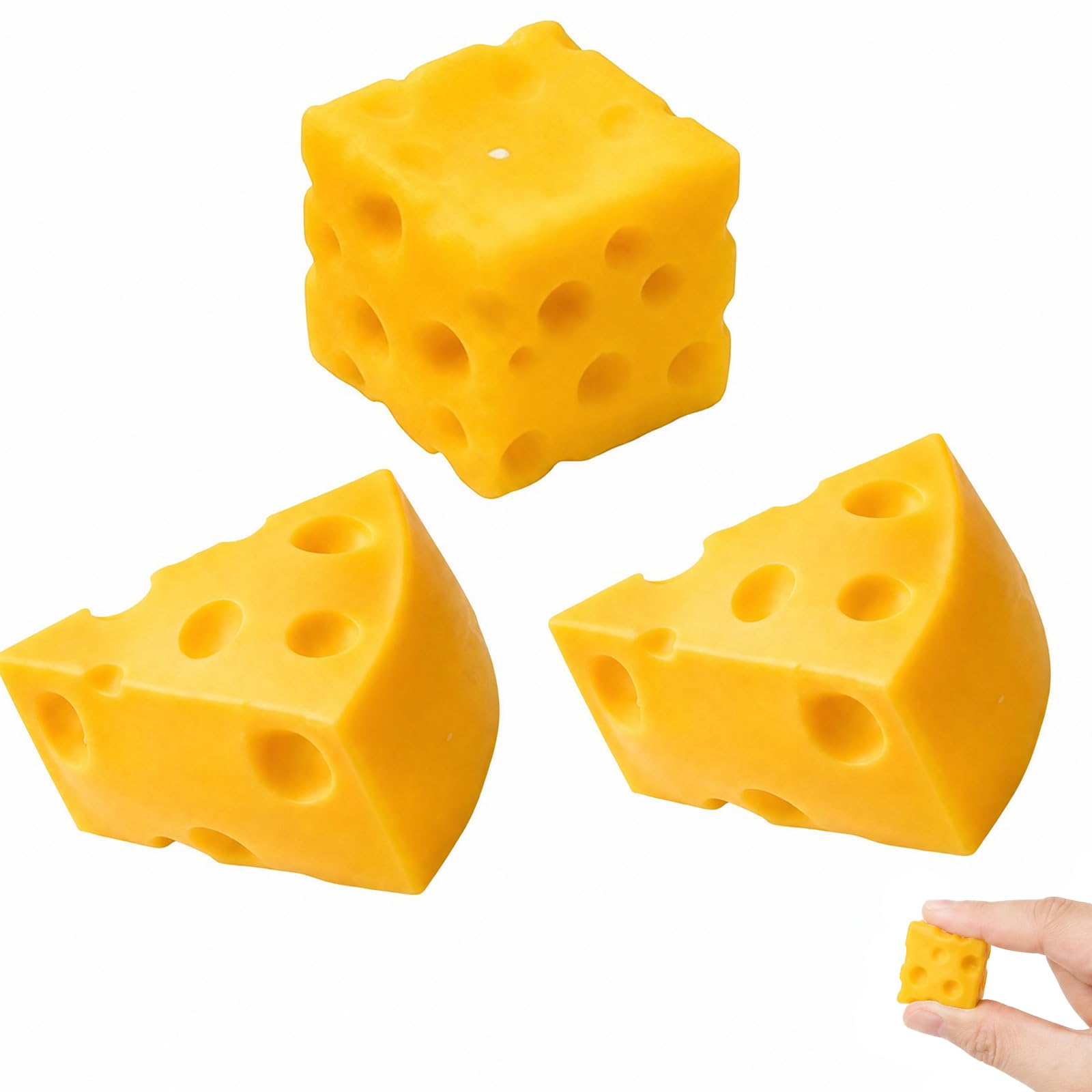3PCS Cheese Set, Realistic Butter Desk Decor, Ornament for Office Focus Aid, Square and Triangle