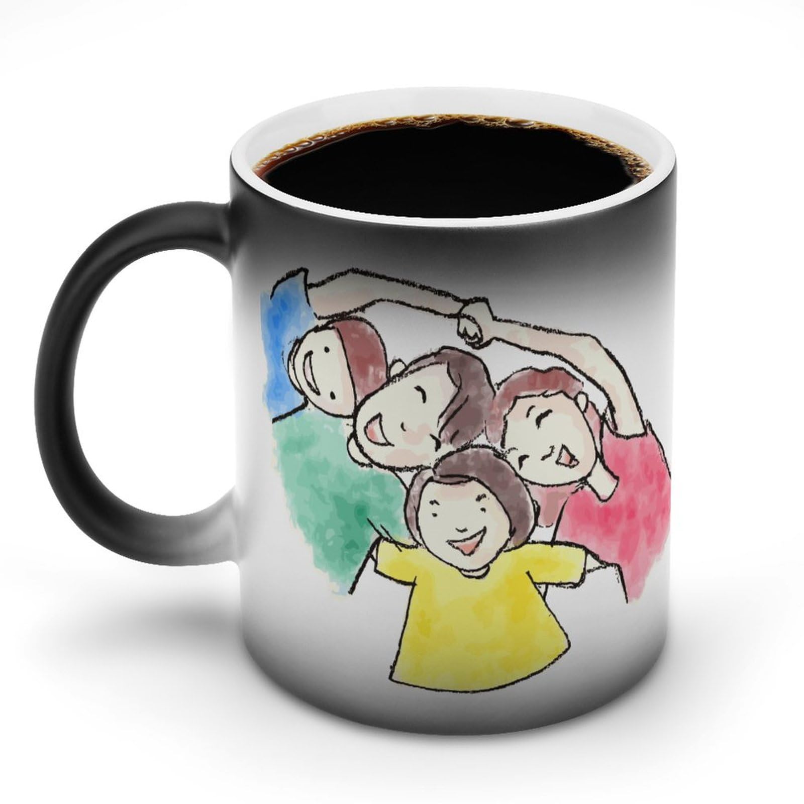 Magic Color-Changing Mug, Lead-Free Ceramic - Fade-Resistant Print, Anti-Tip Grip - Perfect for Home/Office/Café, Great Gift for Birthdays/Valentine’s Day Cartoon Character Pattern