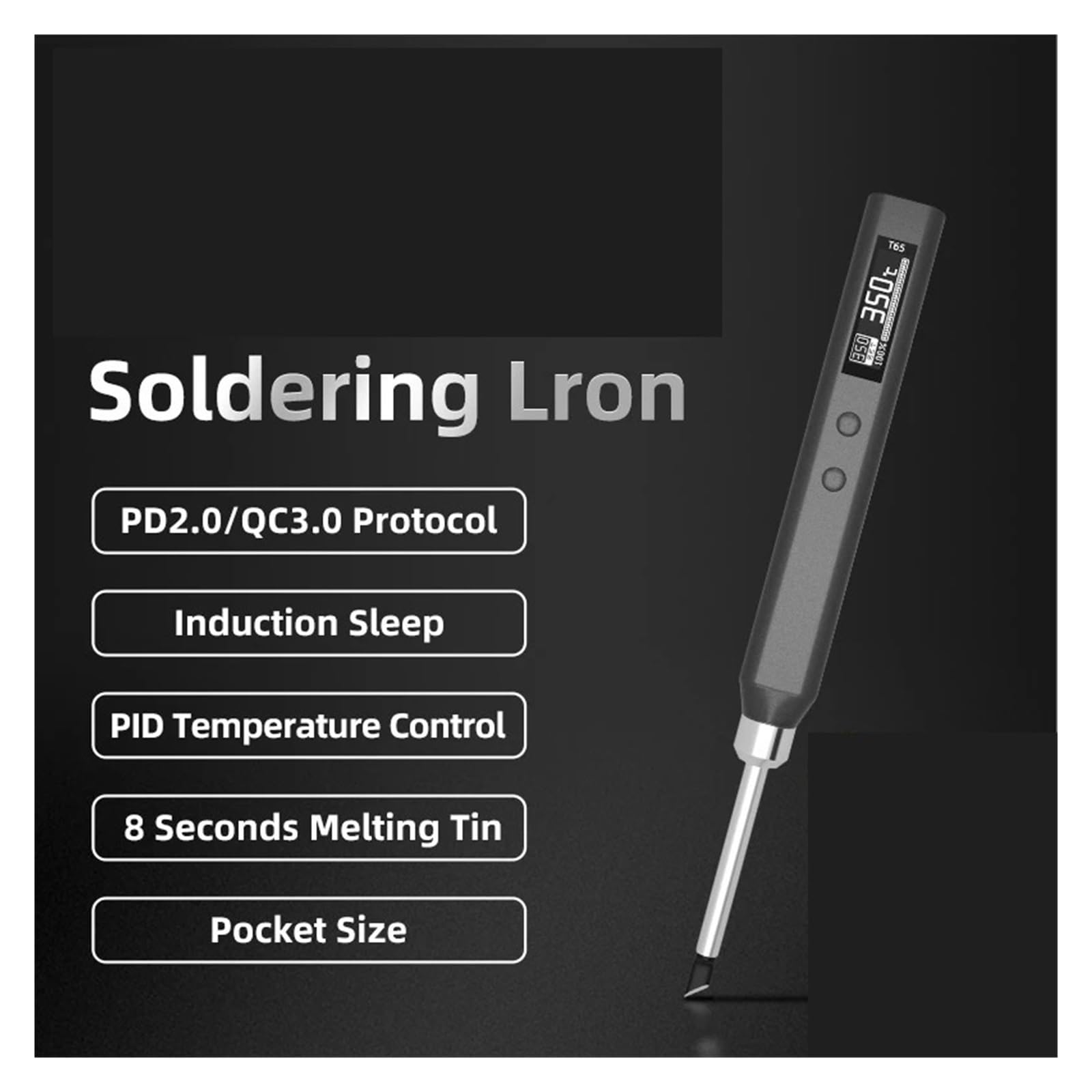 Soldador Eléctrico Inteligente Con Temperatura Ajustable, Estación De Soldadura Digital Portátil Calor Rápido 65W Calentamiento Preciso(6tips Set)