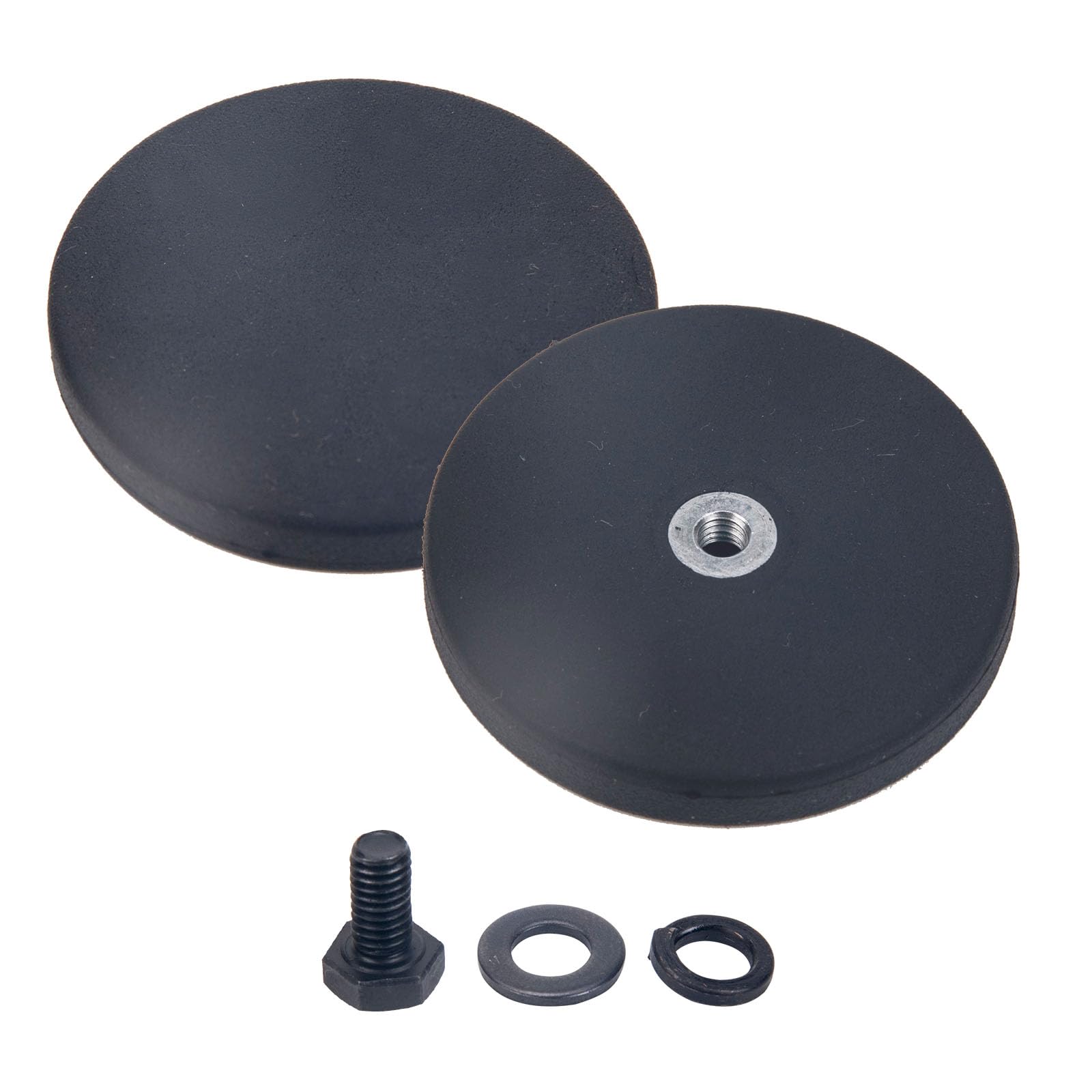 Kit 2 Aimants Puissants En Néodyme Avec Revêtement Caoutchouté – Filetage M4, Diamètre 22 Mm, Force 3 Kg – Parfait Pour Phares, Caméras, Outils