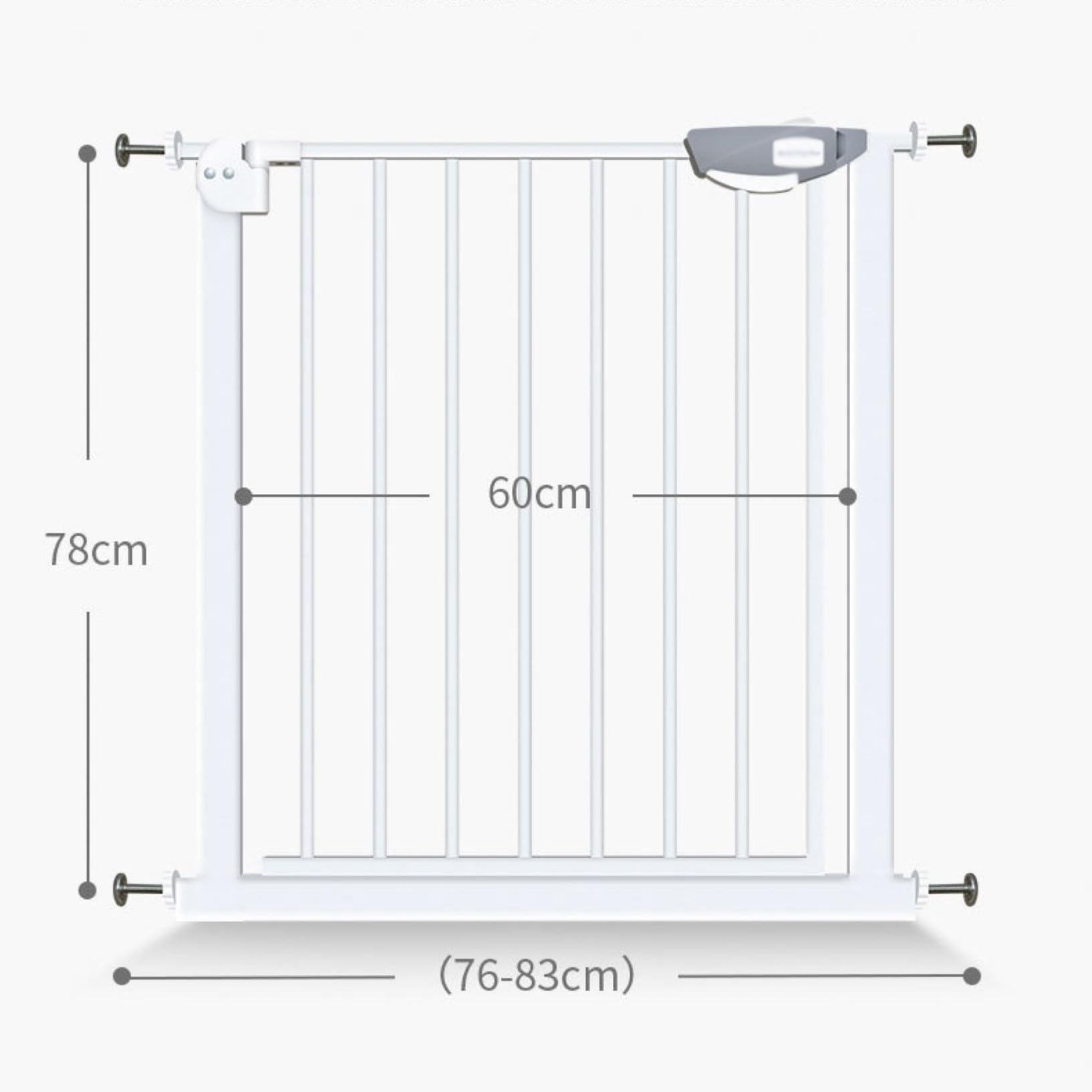 Puerta Seguridad para Bebes Y Mascotas,Puerta Seguridad Metal para Puertas Y Escaleras,Operación con Una Sola Mano,Puerta Cierre Automático para Mascotas (Color : White, Size : 65-74CM+Extension 45C