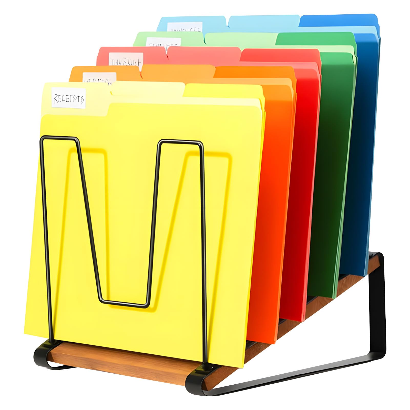 Kalttoy Of 1 Vertical File Planner Highlighting Not Slip Base and Against Tip Structure for Stable Placement on Wood Glass Metal Desktops Easy Bookcase