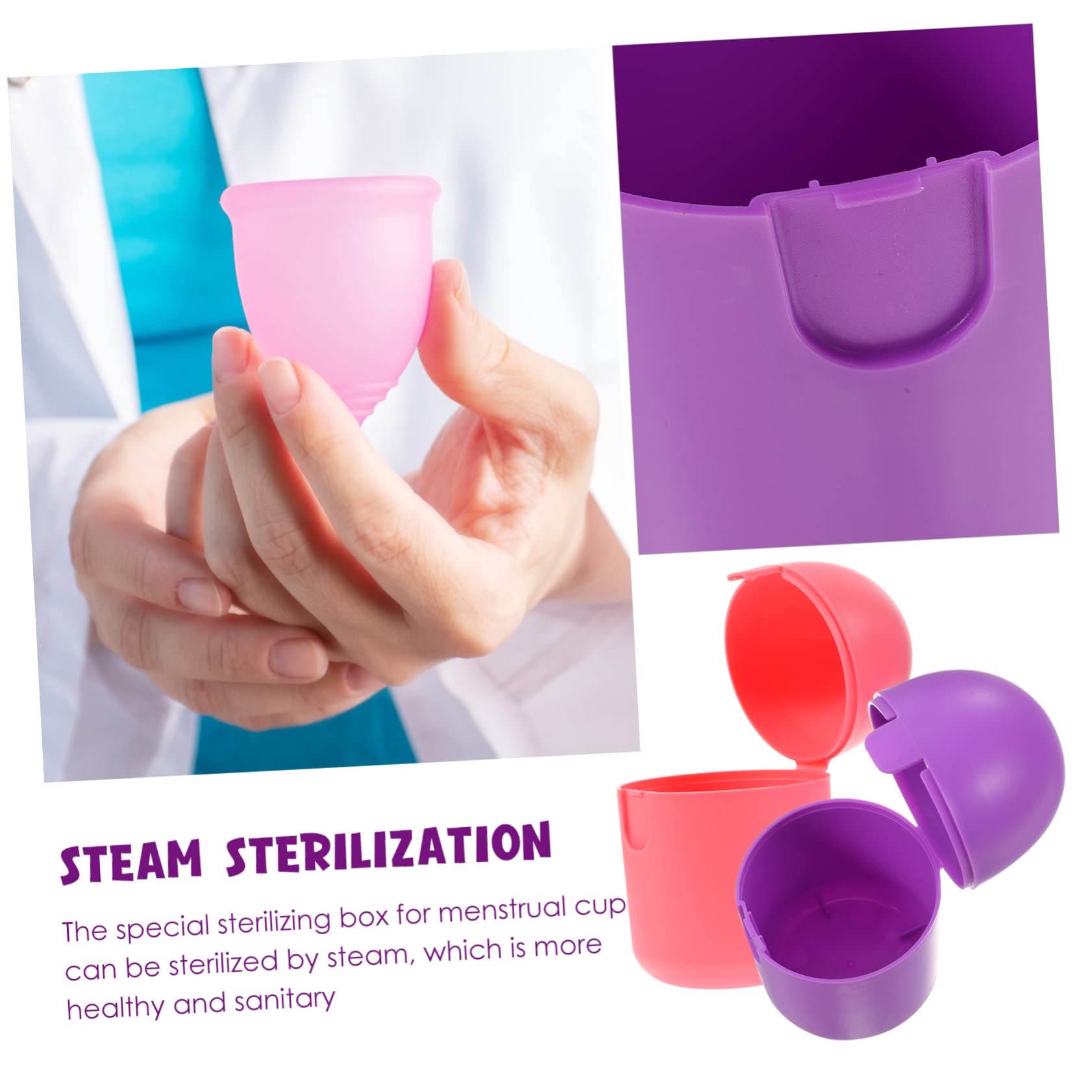Baluue 10stücke Mikrowellen-dampfreiniger Für Menstruationstassen Hochtemperatur-sterilisierbarer Aufbewahrungsbox Für Persönliche Hygieneartikel Und Sichere Aufbewahrung