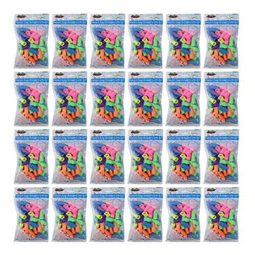 1,920 Erasers - 40 Count Pencil Cap Bulk Erasers in Assorted Colors - Wholesale Case Pack for Offices, Schools, Students, Teachers