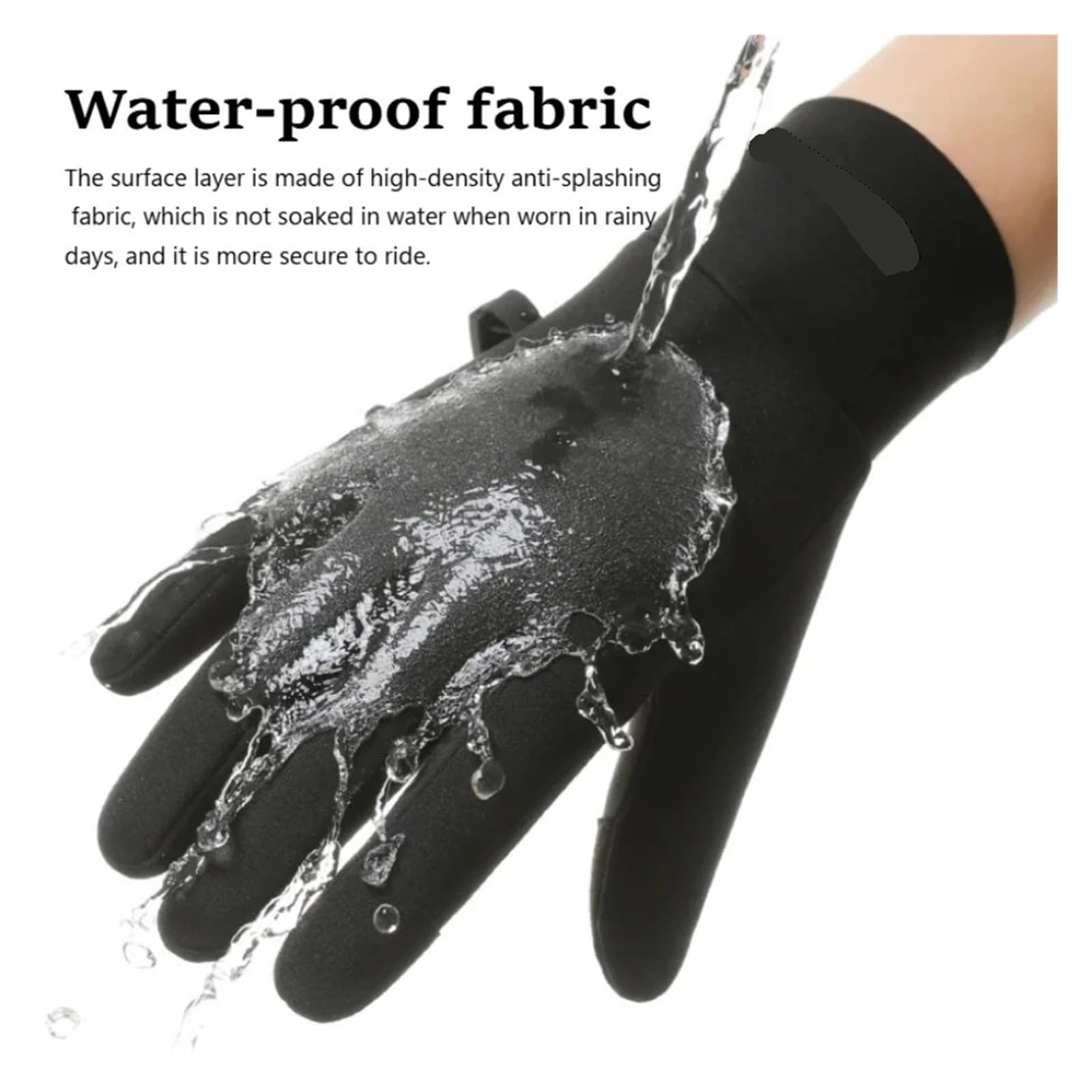 Generico Guantes de ciclismo con pantalla táctil térmica invierno dedos completos resistentes al agua antideslizantes