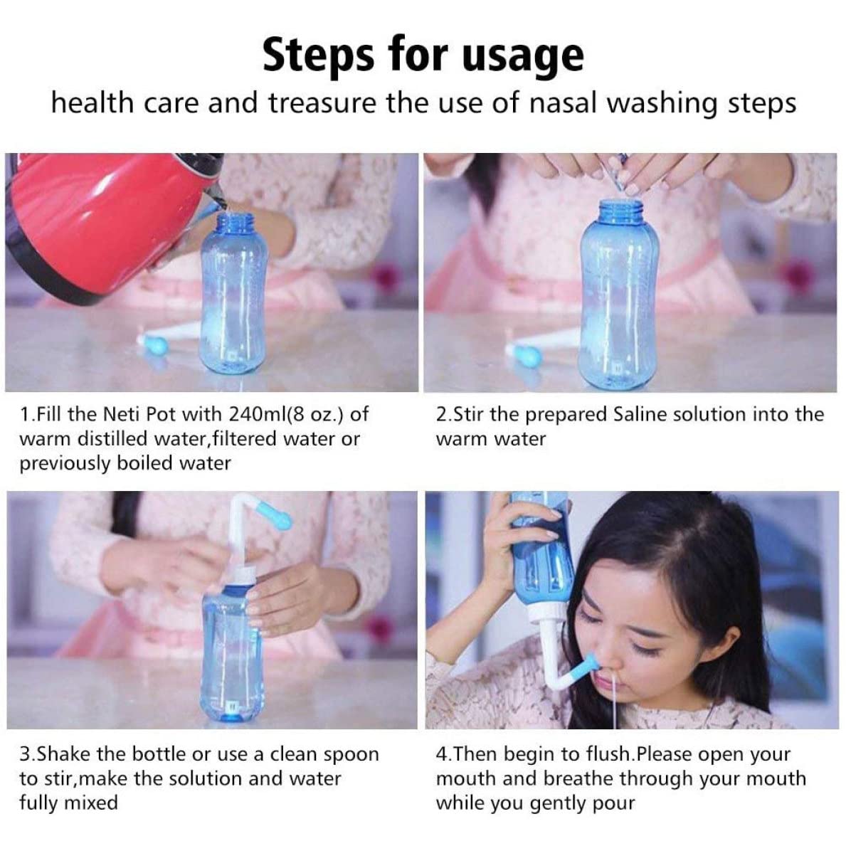 Outil de rinçage des sinus bouteille irrigation nasale à pression enfant adulte