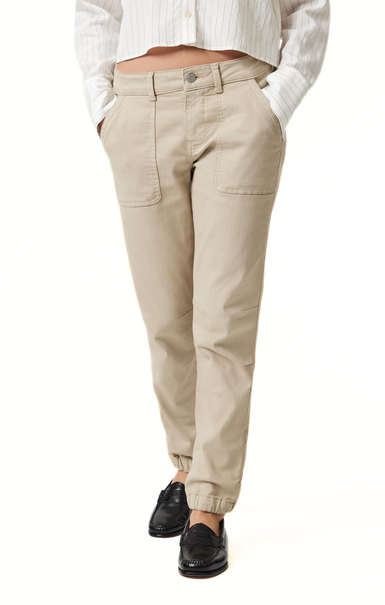 Mavi Womens Ivy Mid Rise Slim Leg Cargo Jeans