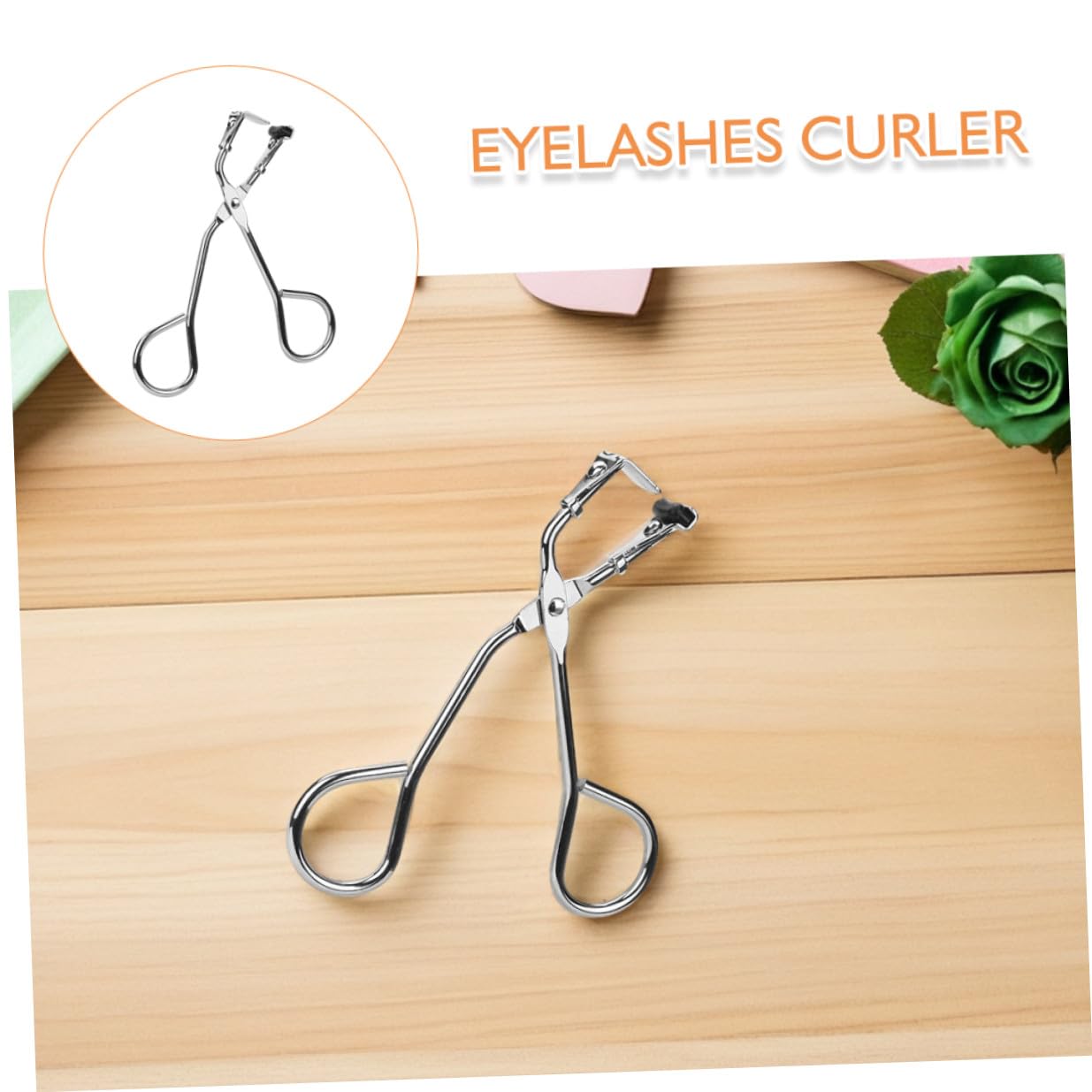 VICASKY Handlicher Wimpernzangenclip aus Edelstahl in Silber mit Gebogener Form für Präzises Wimpernformen und Langanhaltendes Styling den Ganzen Tag