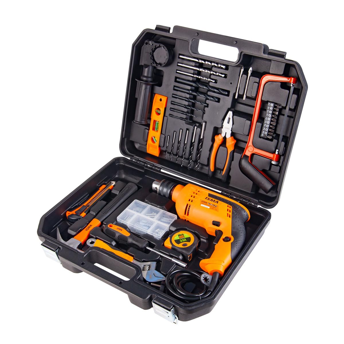 Bohrschrauber-Set, 12 V, 750 W, mit 95 Teilen, kompletter Koffer mit Elektro-Schraubendreher, Schlüsseln, Sägen, Zangen, Bohrer und mehr, professioneller Koffer für Büro, Garten und Zuhause