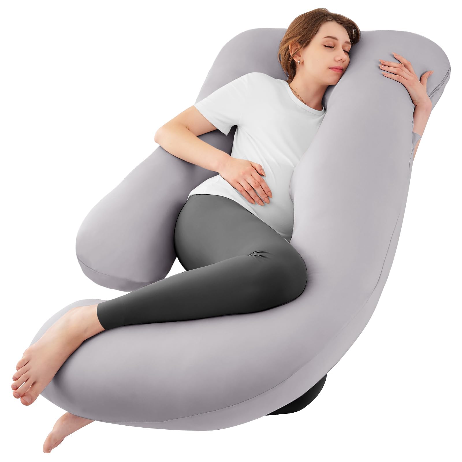 Sasttie Pregnancy Pillows for Sleeping, Maternity Pillow for Pregnant Women, U Shaped Body Pillow Pregnancy Must Haves, 59 Full Pregnant Pillow with Removable Cover, Light Grey (B0CBN65GY5) Amazon Price History, Amazon Price Tracker