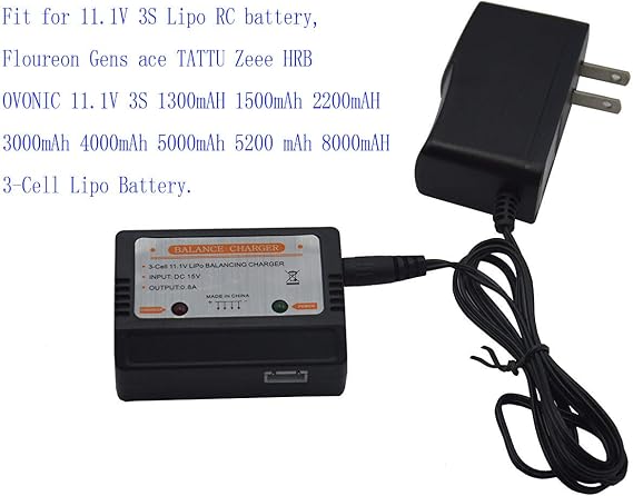 Blomiky 15V Wall Charger with XH-4P Plug and Charger Box Suitable for 11.1V 3S Li-ion or Lipo Battery /15V Charger