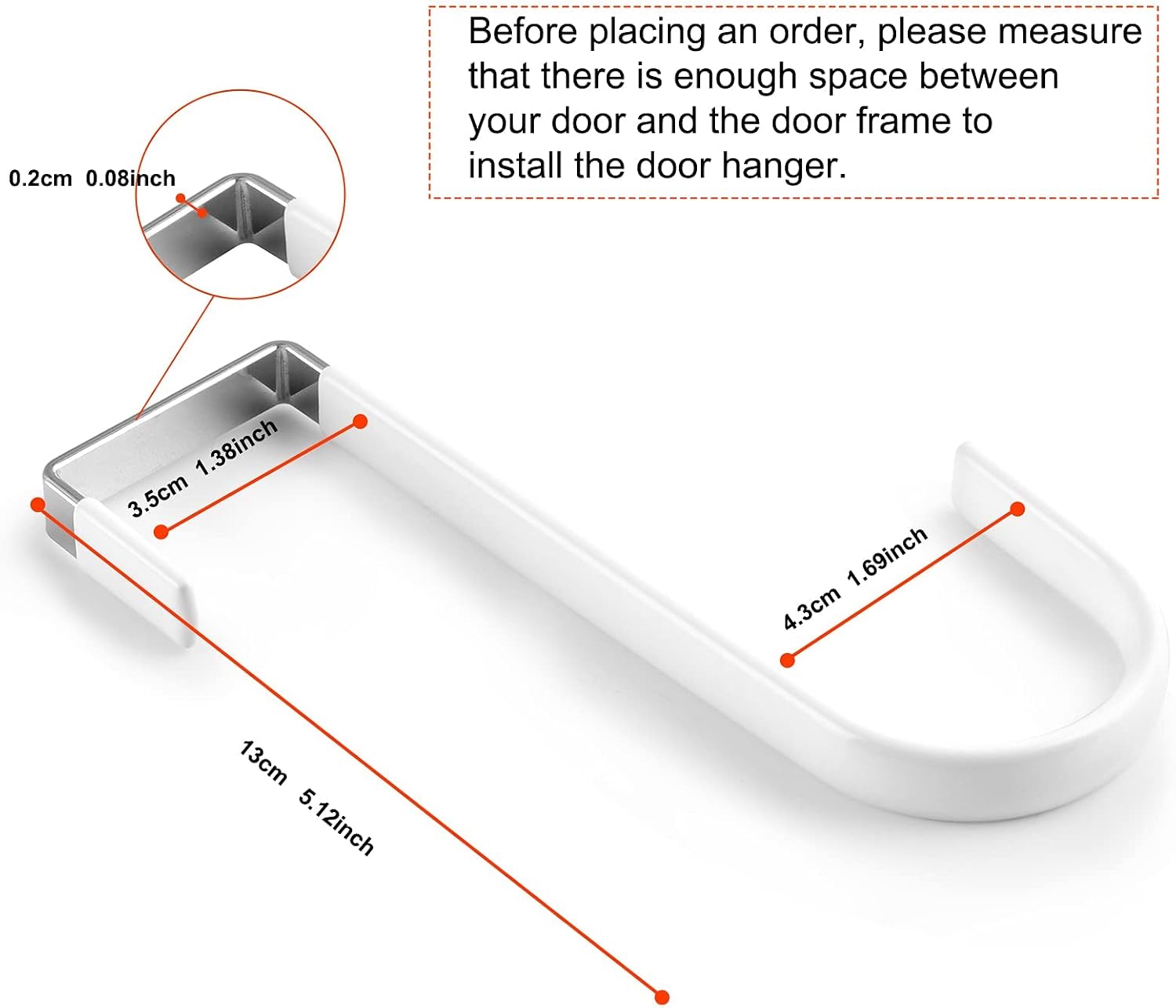 FLOWRALiKI Over The Door Hook, 4 Pack Door Hooks for Hanging Clothes, Towels, Coats, and More
