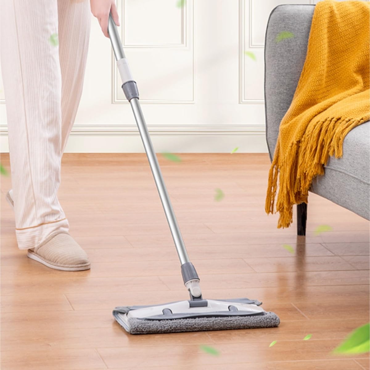 Fregona Fregona Plana con Pinzas De Tela, Doméstica Doble Propósito For Suelos Húmedos Y Secos, Artefacto For Fregar Facilidad Limpieza Suelo