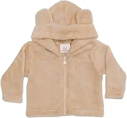 Jaqueta Fleece Casaco Infantil Peluciado Quentinho Inverno Bebê com Orelinhas Ursinho
