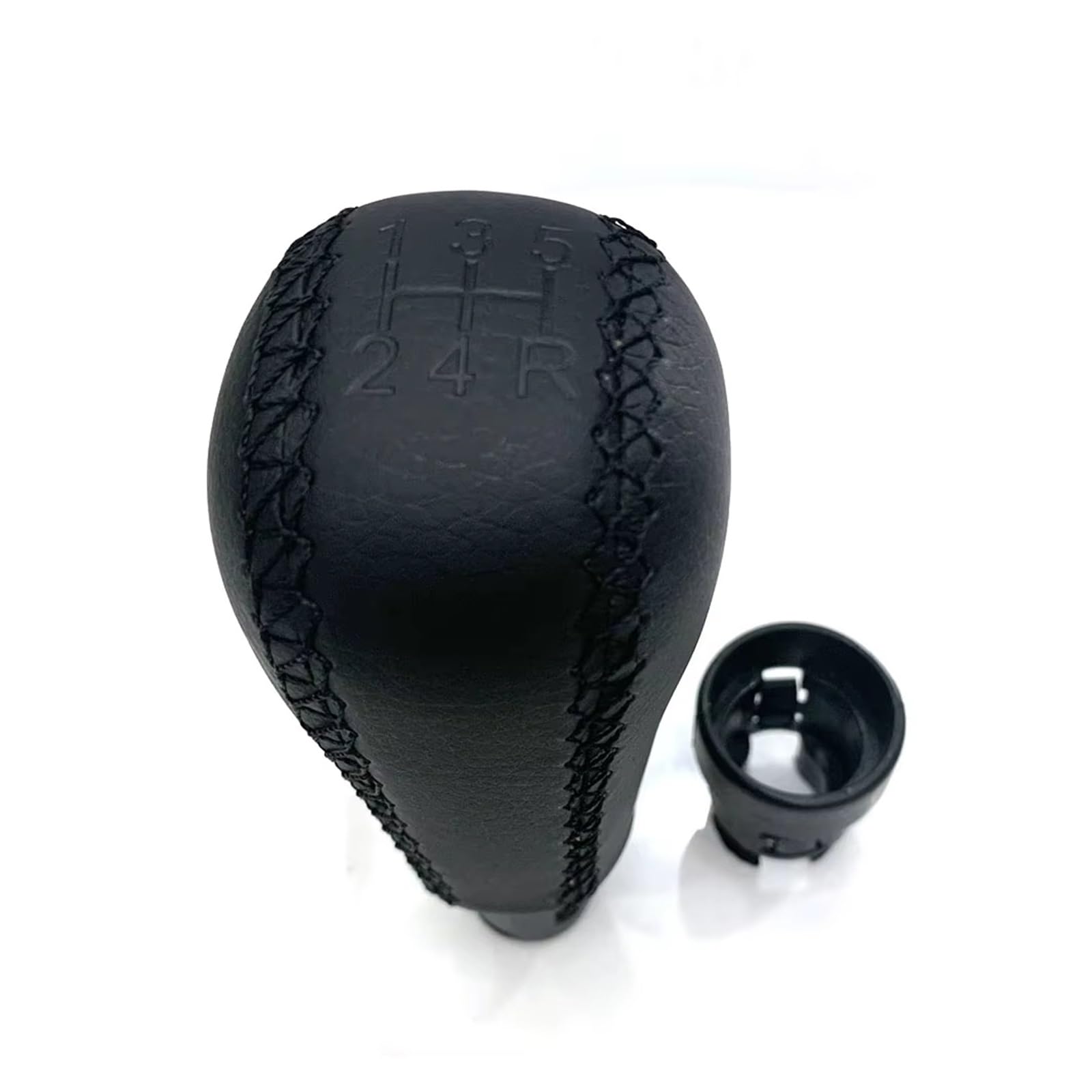 WYLWSHA Shift Gear Knob Cover for Volvo for S60 for V70 for XC70 Manual Gear Lever Handball 5 and 6 Speed Shift Knob Stick Hand-Sewn Leather(5 Speed)