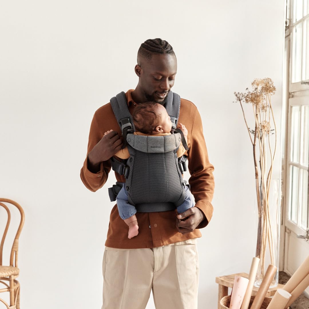 Bundle of BabyBjörn Porte-bébé Harmony, Mesh 3D, Anthracite + Cape pour Porte-bébé, Noir