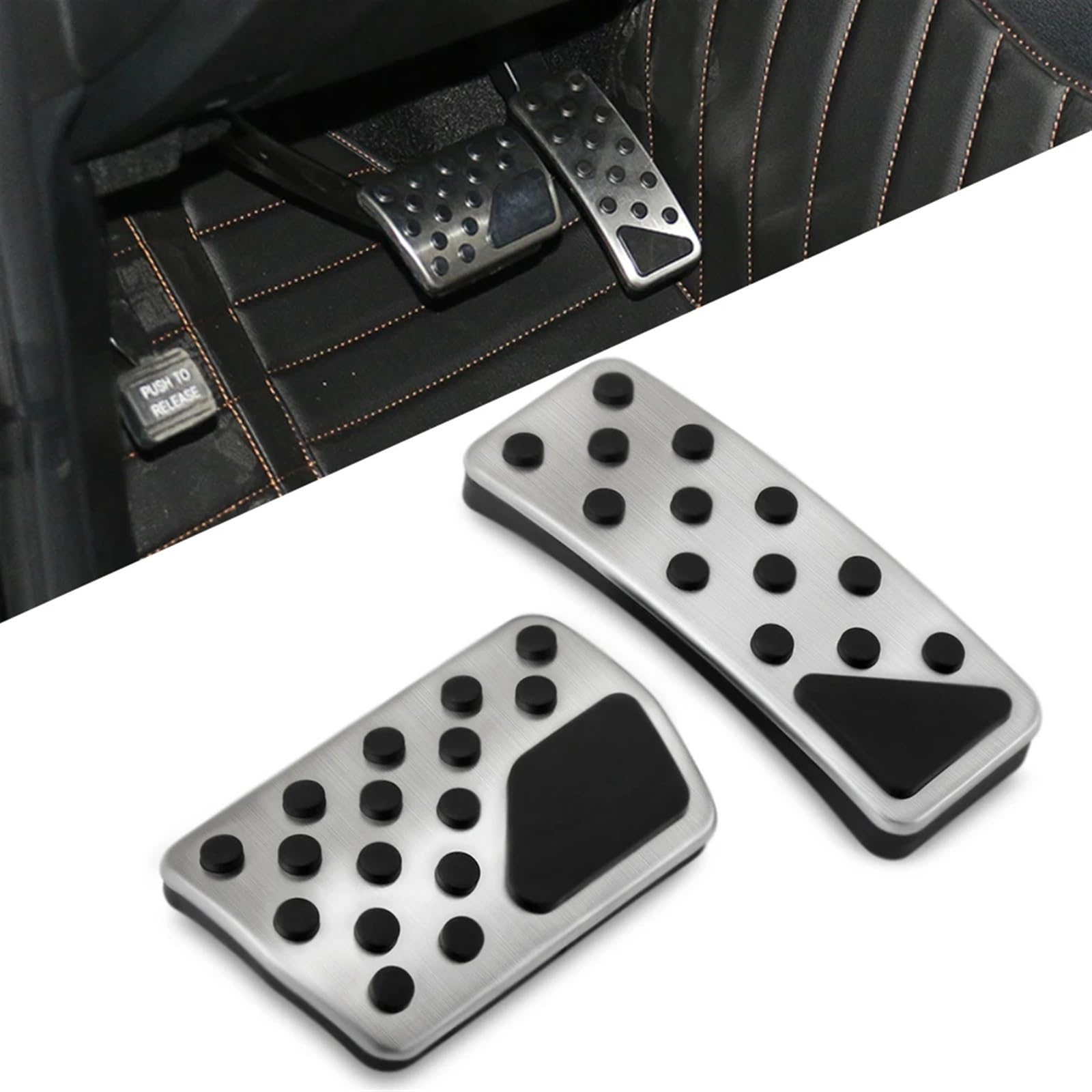 2x Pedalabdeckung (Gas & Bremse) Für Jeep Grand Cherokee 2011–2018 – Edelstahl Mit Gummi, Rutschfest, Keine Bohrung