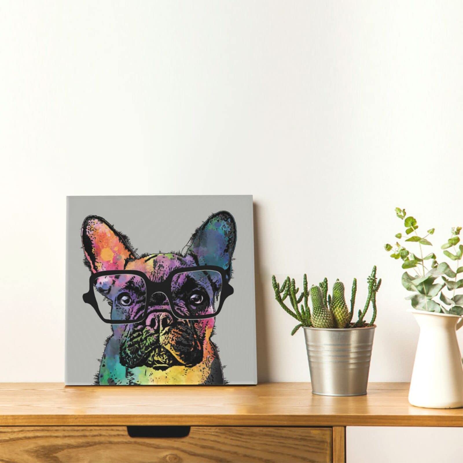 Amazon.co.jp: アートパネル 30*30cm 油彩 油絵 パグ フレンチ 