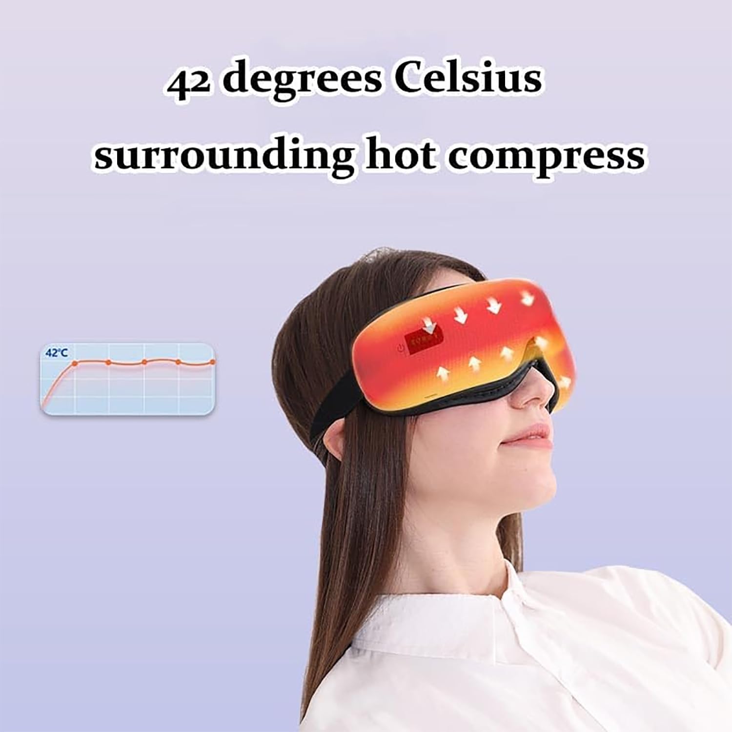 Masajeador De Ojos con Compresa Caliente a Presión De Aire con Música Inteligente Bluetooth, Compresa Caliente Envolvente a 42°C 5 Modos para Aliviar La Fatiga De Los Ojos, Reducir Las Ojeras