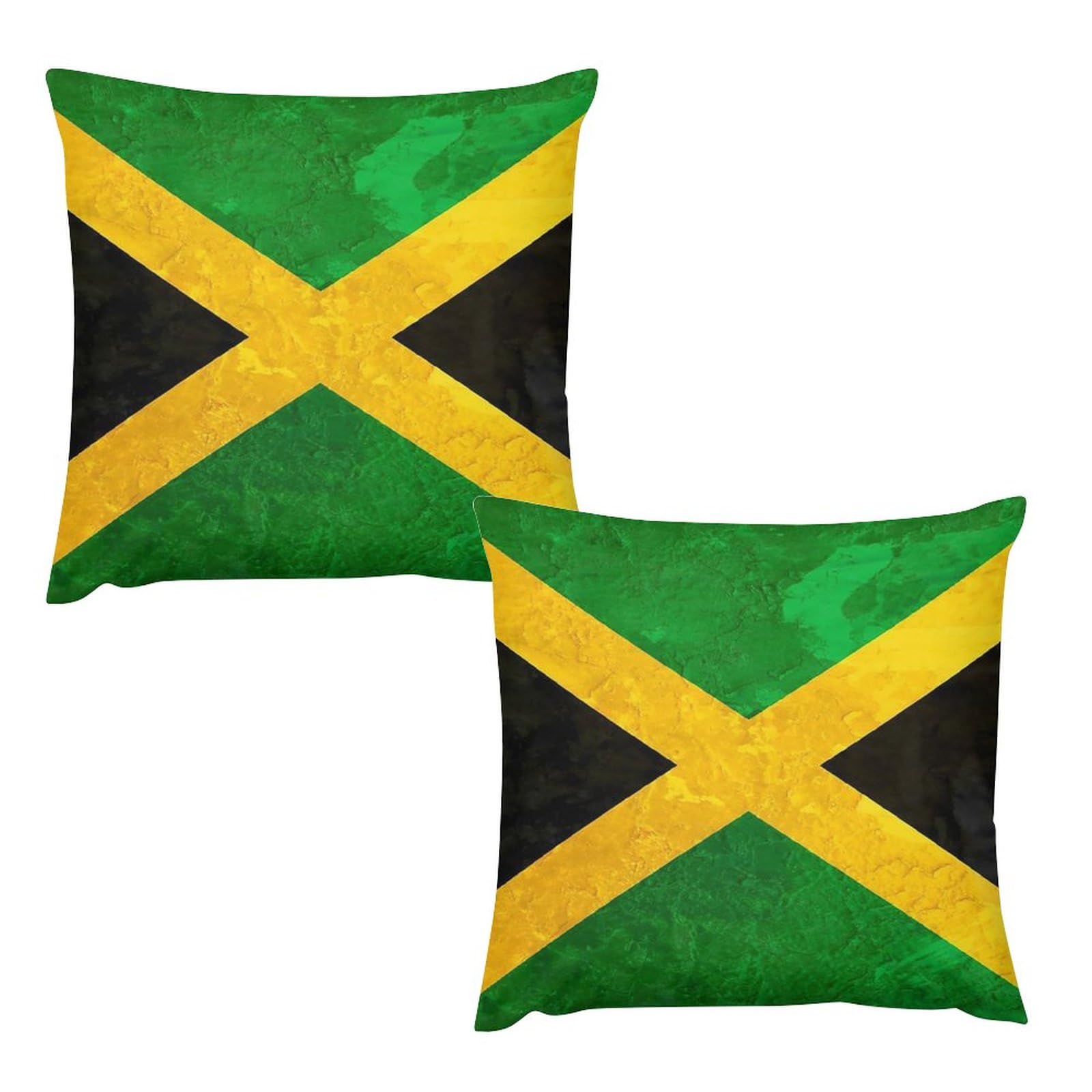 Czzyh Jamaican Flag Cushion Covers 40Cm X 40Cm, Pillow Protectors For Living Room, Sofa, Bedroom