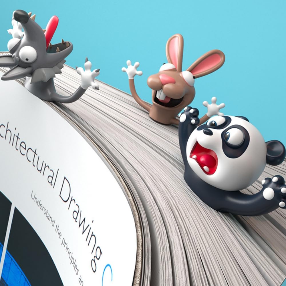 Marque-pages 3D amusants pour femmes et enfants - Animaux amusants - Augmente l'intérêt de la lecture - Fournitures de lecture pour étudiants, enseignants - Fournitures de lecture (tous)