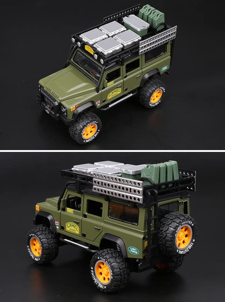 Veicoli a Motore in Scala 1/28 para Land Rover Defender Camel Cup Simulación De Fundición A Presión Modelo De Coche Todoterreno Vehículo De Juguete Modello di Auto Replica (Color :