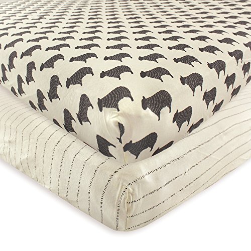 Image of Hudson Baby Unisex Baby Cotton Fitted Crib Sheet, Sheep, One Size