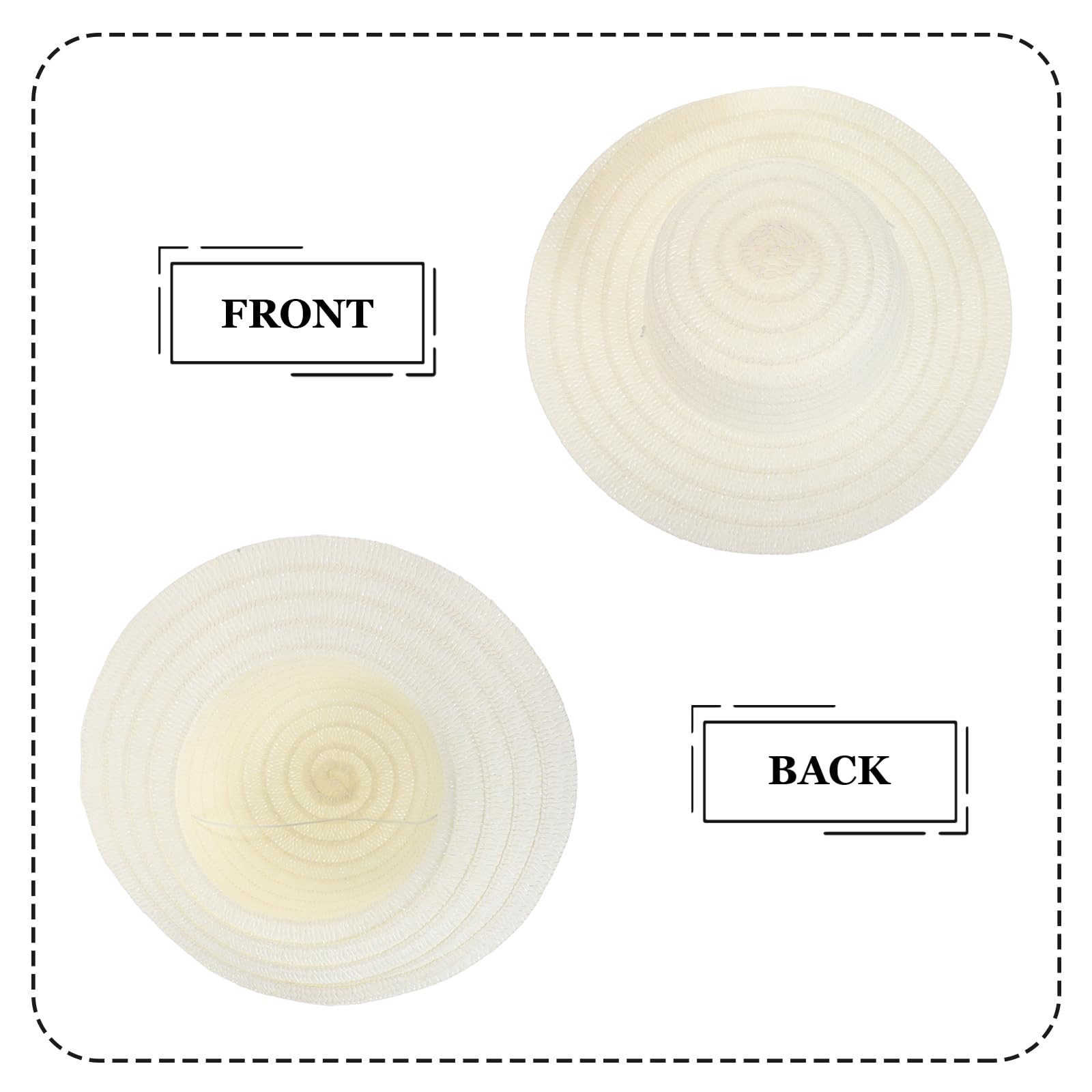 VOSAREA Chapeaux en Paille Tissée Ajustables et Légers Beige Lot de 12 à Large Bord pour Fête d'anniversaire ou Activités Créatives