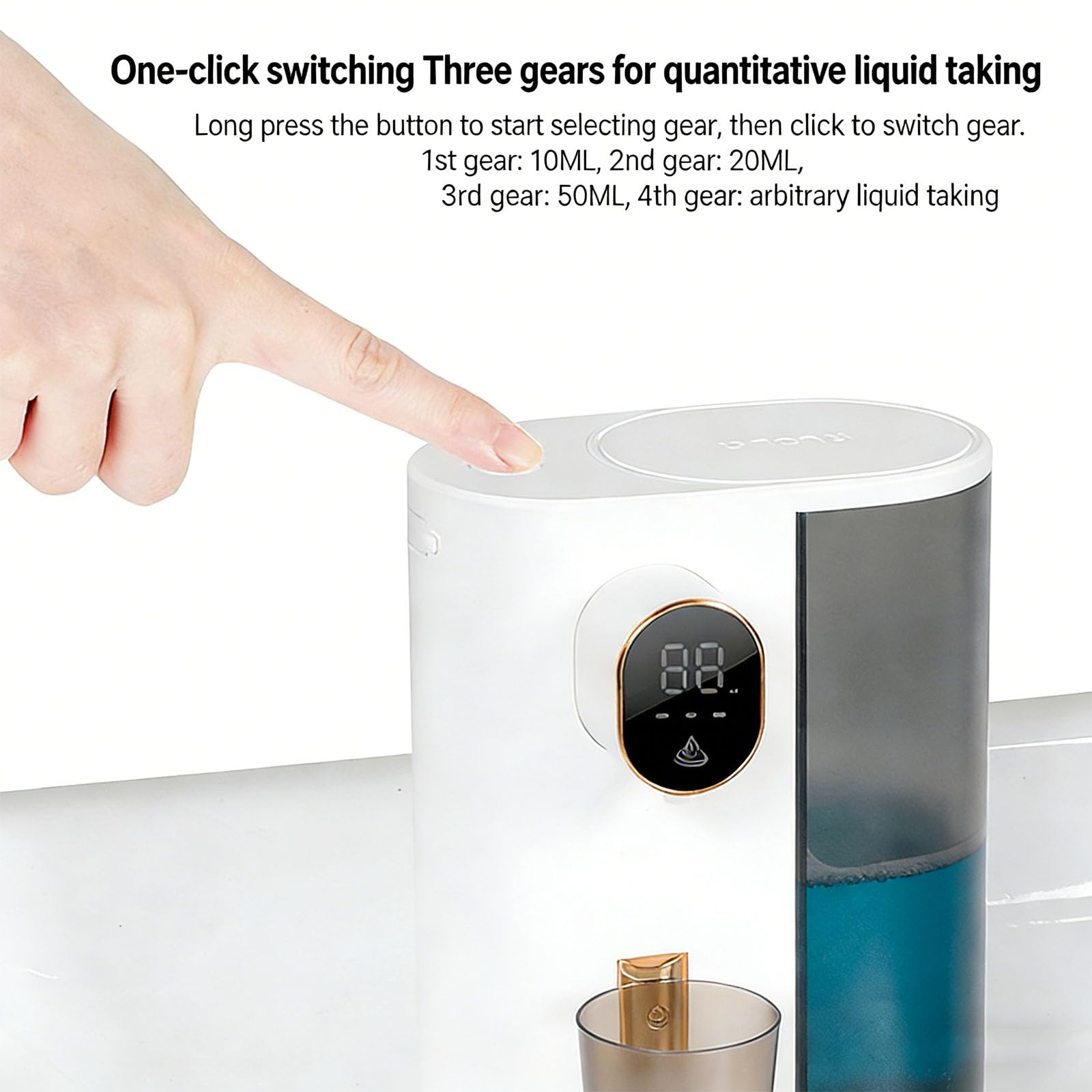 Dispositivo per collutorio intelligente touchless, con grande capacità da 600 ml e alimentazione ricaricabile, per uso domestico, prodotto per l'igiene verbale della famiglia