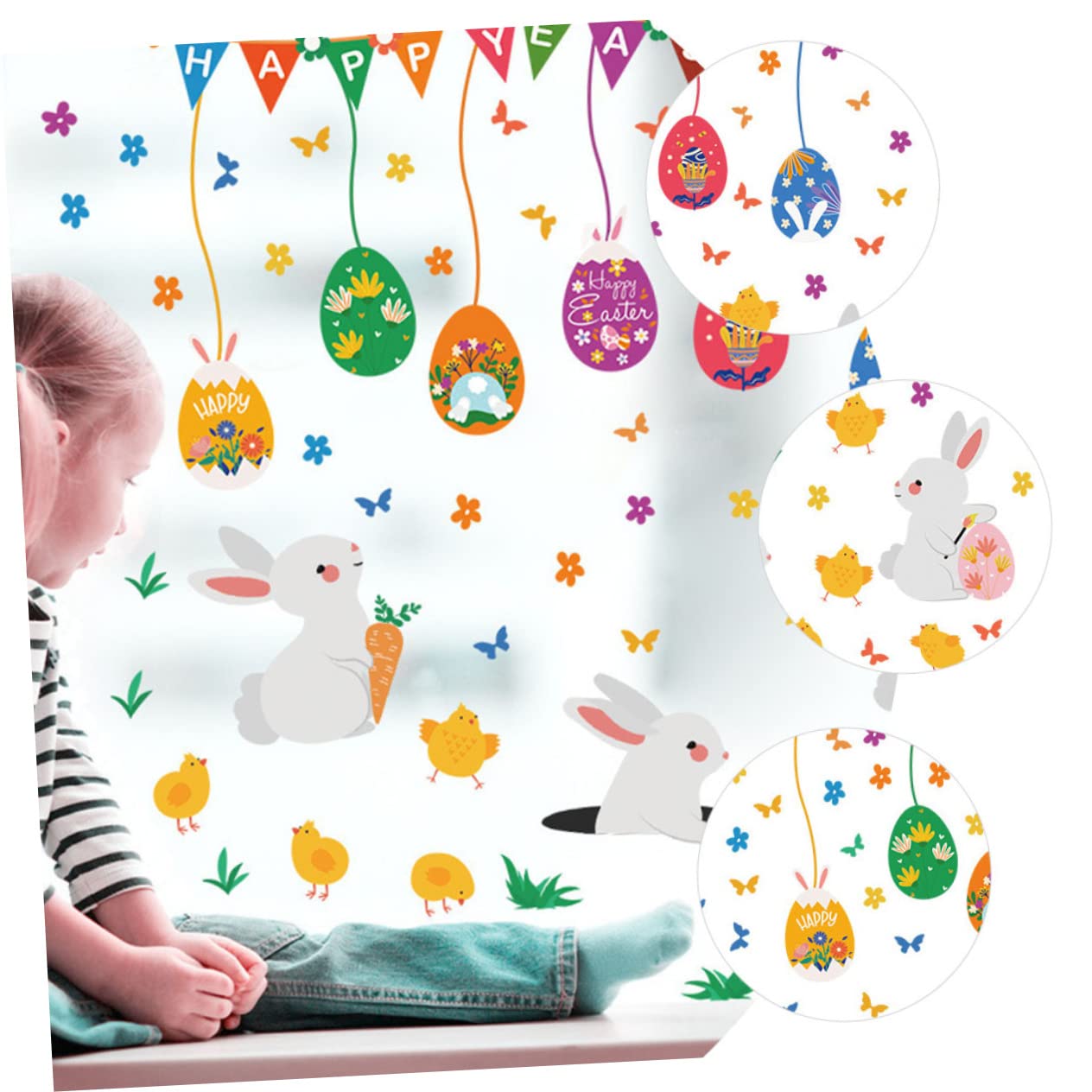 Alipis 5st Wandtattoo Ostern Partygeschenke Ei Partyartikel Für Außendekoration Wandtattoos Füllstoffe Aufkleber Fensterdekoration Zu Ostern Osterdeko Ostern-tapete Pvc