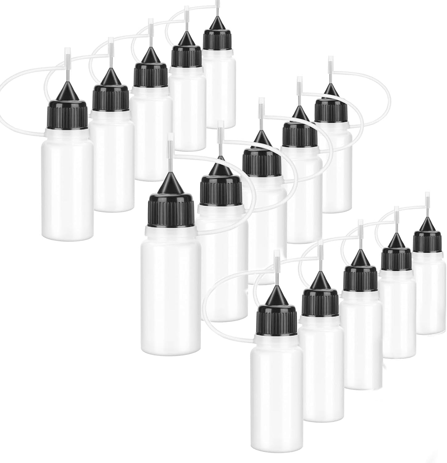 Xianjuun 30 Pcs Precision Tip Applicator Bottles, 20 ml Liquid Dropper Filling Bottles, Needle Tip Glue Bottle for DIY Quilling Craft, Oiler Bottle, Small Gluing Projects, Acrylic Painting ﻿