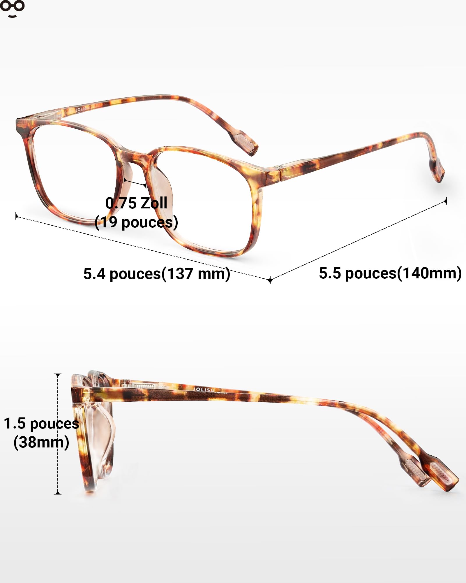 JOLISU Lunettes Anti-Lumière Bleue - Lot de 5, Monture Fine Ultra-Légère, Charnière Ressort
