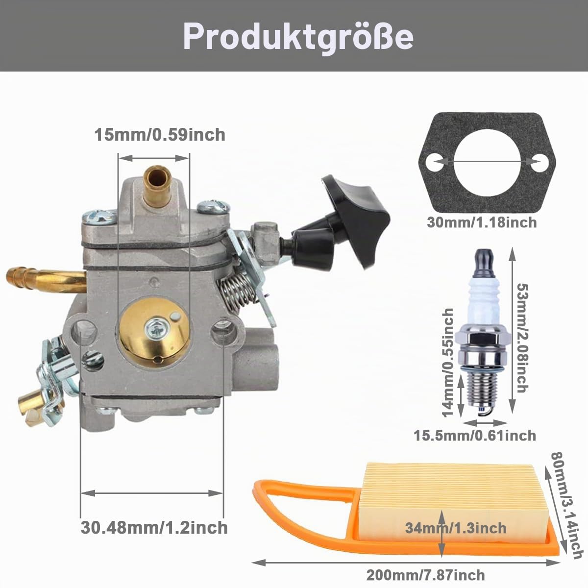 ZAMDOE BR 600 Vergaser für Stihl BR600 BR500 BR550 BR700 Laubbläser, Rucksackbläser, Ersatz für Zama C1Q-S183 C1Q-S184 4282-120-0606 4282-120-0607 4282-120-0608 Teile, mit 4282 141 0300 Luftfilter