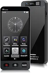 Dispositivo tradutor de idiomas offline, Tradutor instantâneo M80 ChatGPT sem necessidade de WiFi, tradução de voz bidirecional em tempo real, gravação e tradução de IA de foto para viagens de