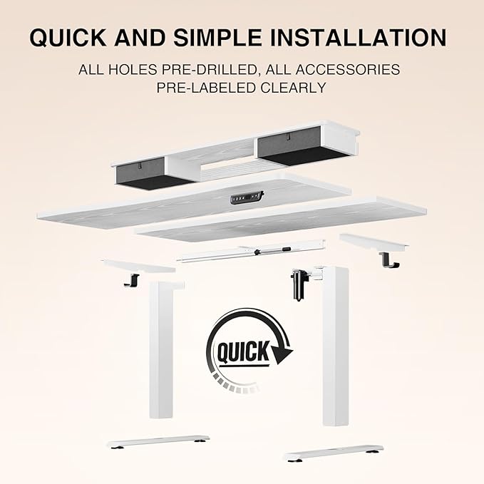 Escritorio Ajustable Electrico Standing Desk 120x70cm Blanco miniatura 5