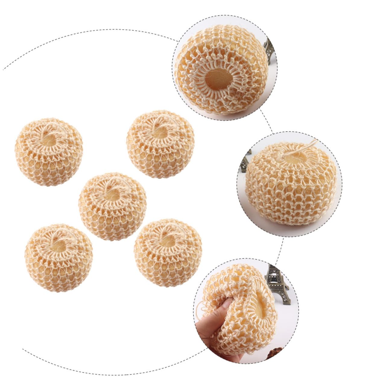 minkissy 10piezas Bolas De Baño De Sisal Ovaladas Esponjas Exfoliantes Para Cuerpo Suaves y Efectivas Para Limpieza De Piel De Accesorios De Natural