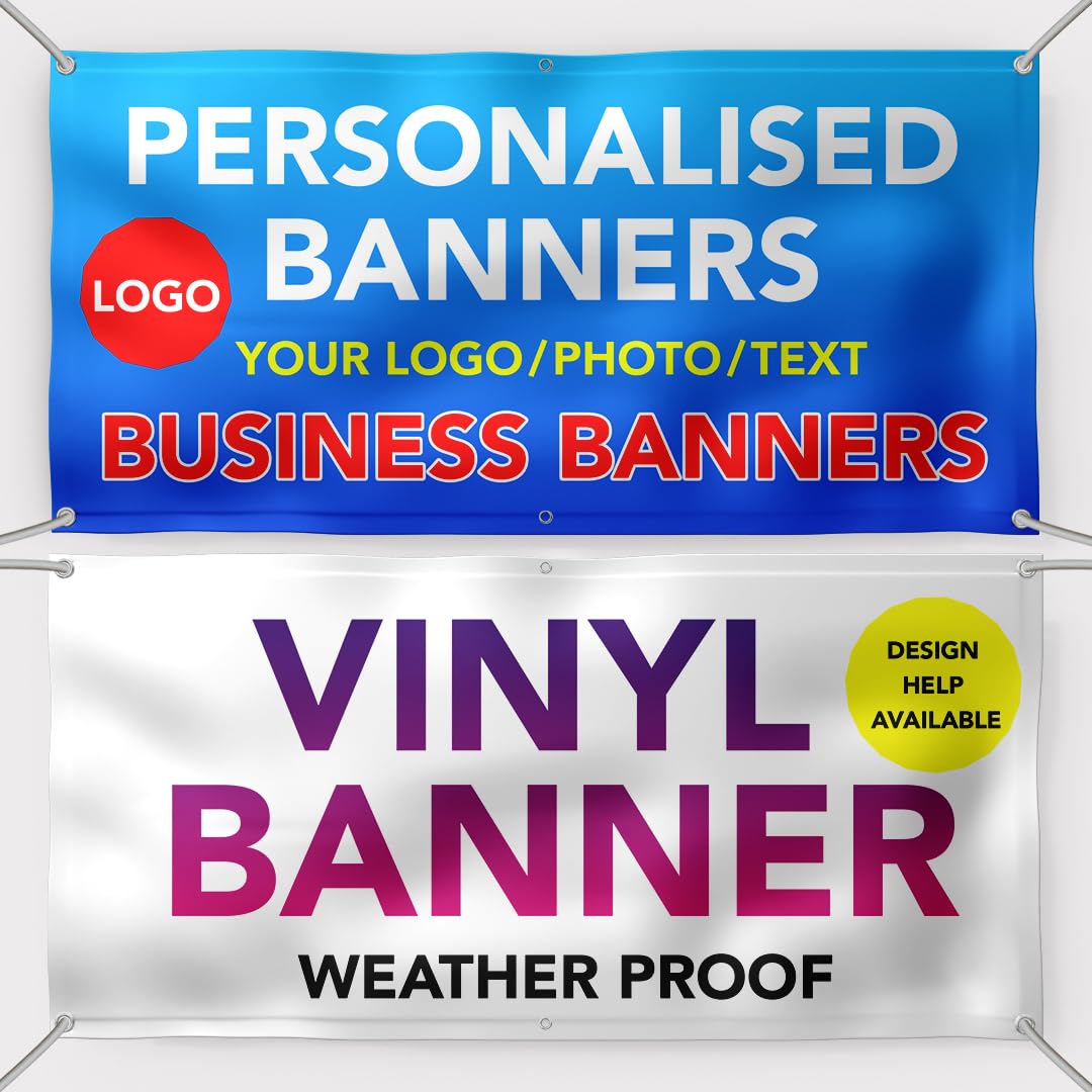 Personalised Happy Birthday Banners Heavy Duty Large Vinyl Banner For Hen, Retirement, Business Indoor Outdoor Use Decoration 18th, 30th, 40th, 60th,70th, Welcome Home Congratulations Parties