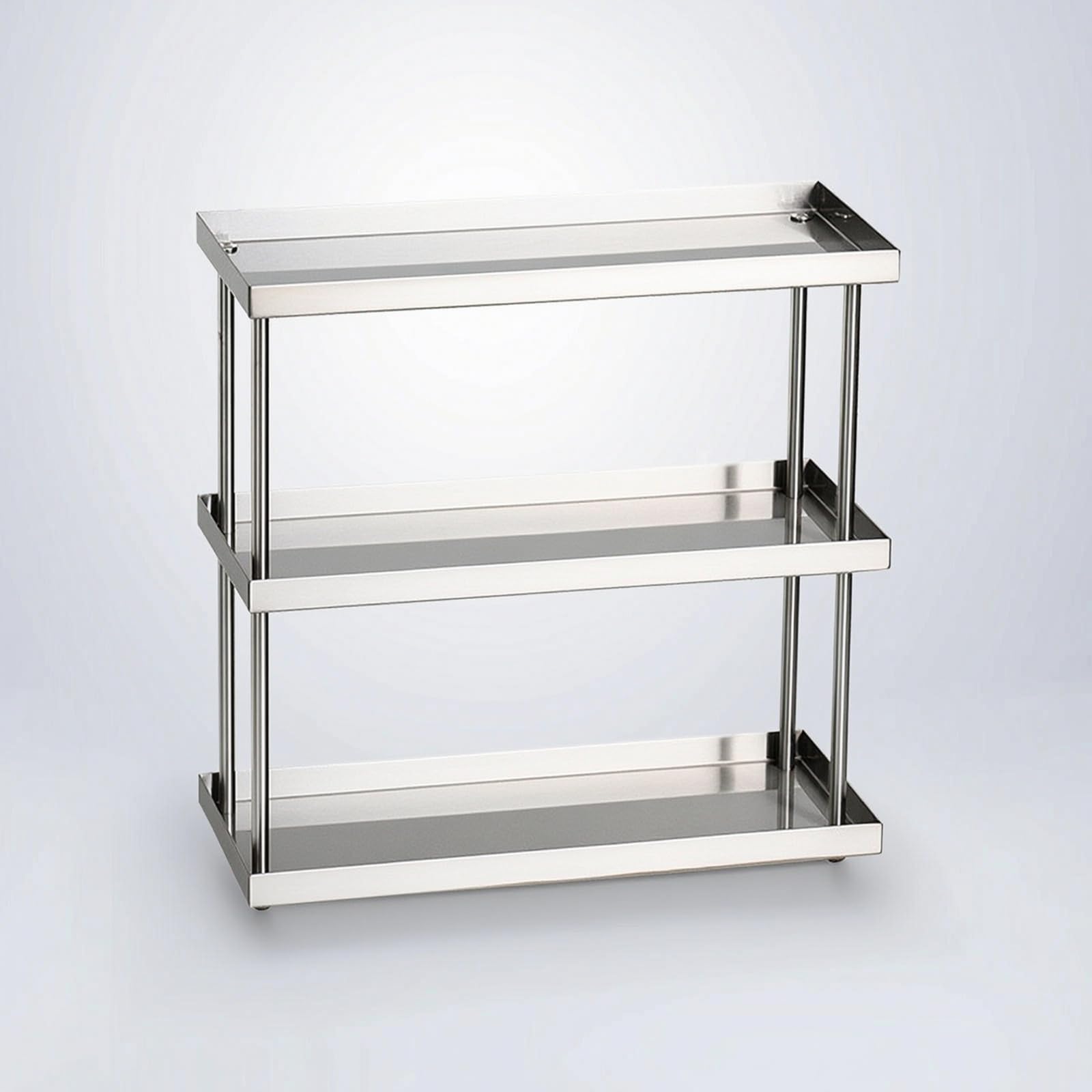Estante Mesa con Banjas Multifuncional Organizador Acero Inoxidable Morno Repisa para Cocina, Tocador, 2