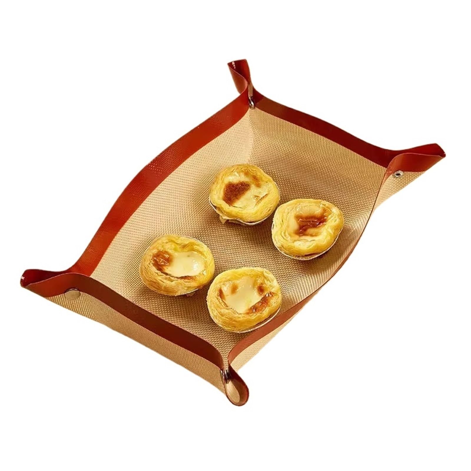 Silikon Backmatte Macarons Auslaufsichere Silikon-Backmatten mit kleinen Knöpfen, speziell for hitzebeständige Backmatten aus Fiberglas. Wiederverwendbare Macarons(Red 4pcs)