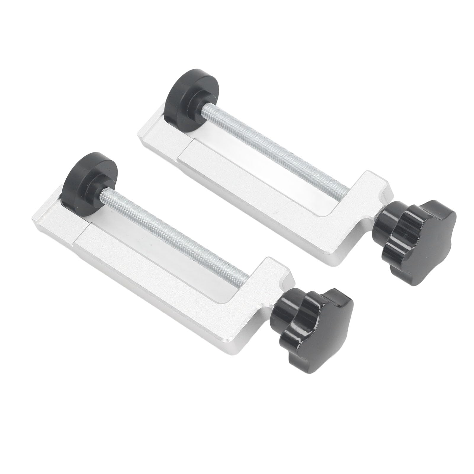 2Pcs Woodworking Fence Clamp, Aluminum Alloy Material, Multifunctional Woodworking Fence Fixing Clip, 360° Rotatable Head, sturdy and Compact Design