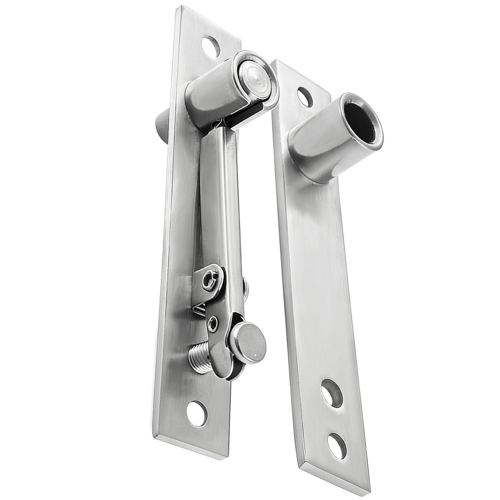 Heavy Duty Stainless Steel Pivot Hinge Set, 360 Degree Rotation Stainless Steel Hidden Secret Door Hinge, Wood Door Pivot Hinge with 4 mm Thick Plate
