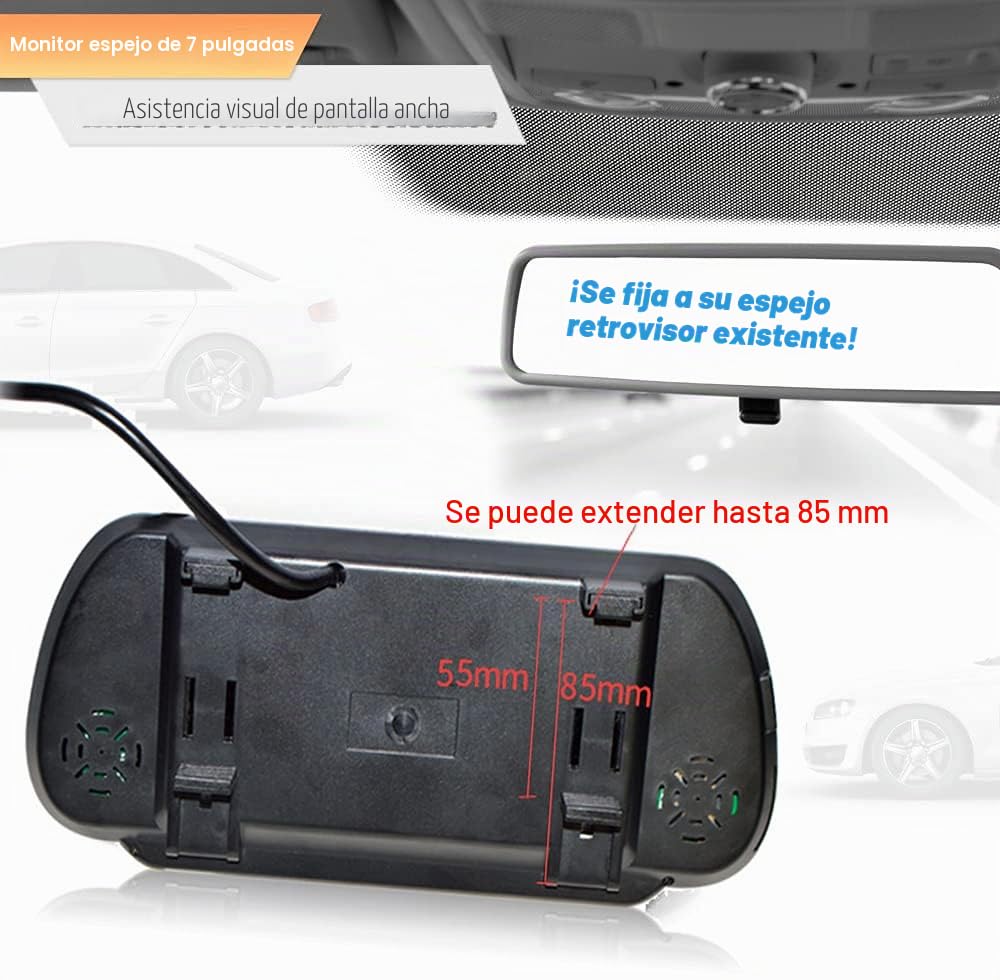 Cámara de luz de Freno de Montaje Superior en el Techo del Coche Cámara de luz de Freno de Vista Trasera para Citroen Jumper/FIAT DUCATO X250 / Peugeot Boxer +7.0" Pantalla TFT Camión LCD E-Mark