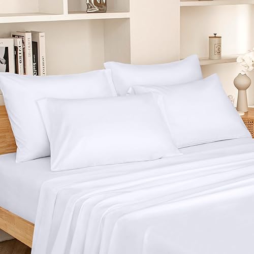 HOMEIDEAS - Juego de sábanas de microfibra cepillada extrasuave sábanas de cama de 1800 hilos 15 pulgadas 381 cm gran profundidad hipoalergénicas